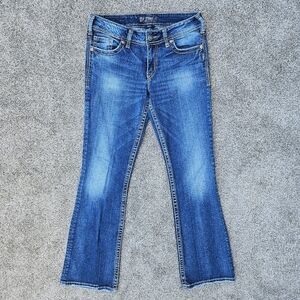 Silver Jeans Suki Bootcut Bedazzled Pocket Jeans Medium Wash Women's Size 29 x32